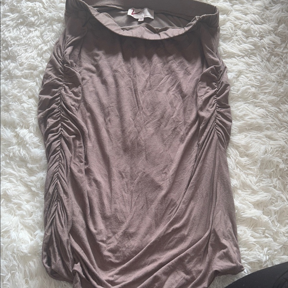 Vanessa Williams Elegant Brown Ruched skirt